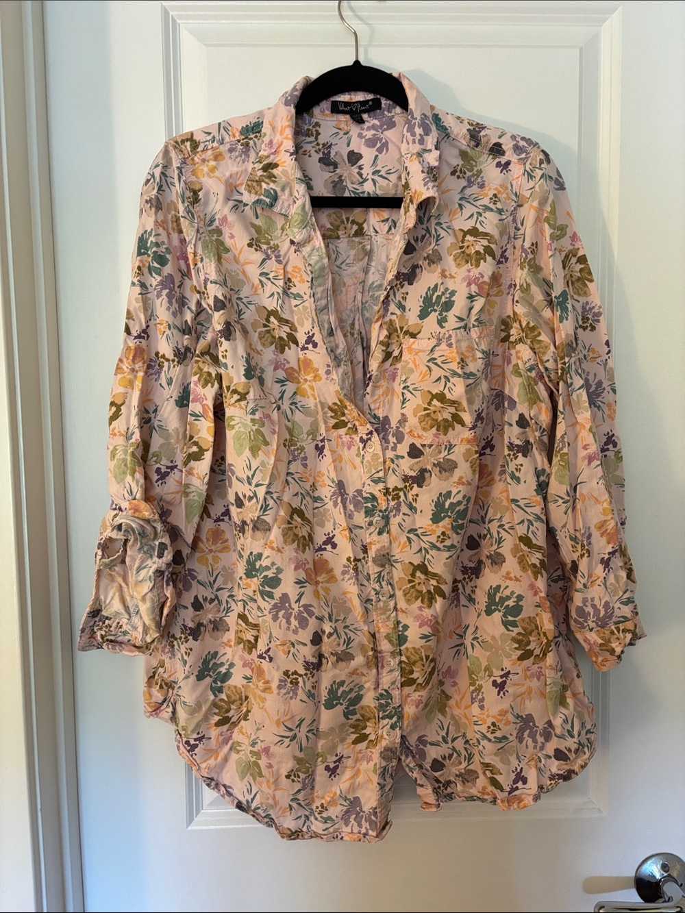 Velvet Heart Pastel Floral Button-Up Blouse